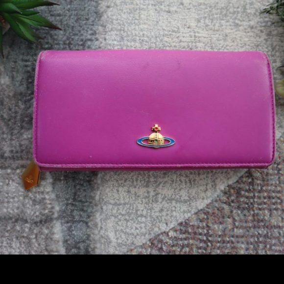 VINTAGE Vivienne Westwood Wallet Purse Long Wallet Orb Pink Woman Authentic Used - Picture 11 of 11